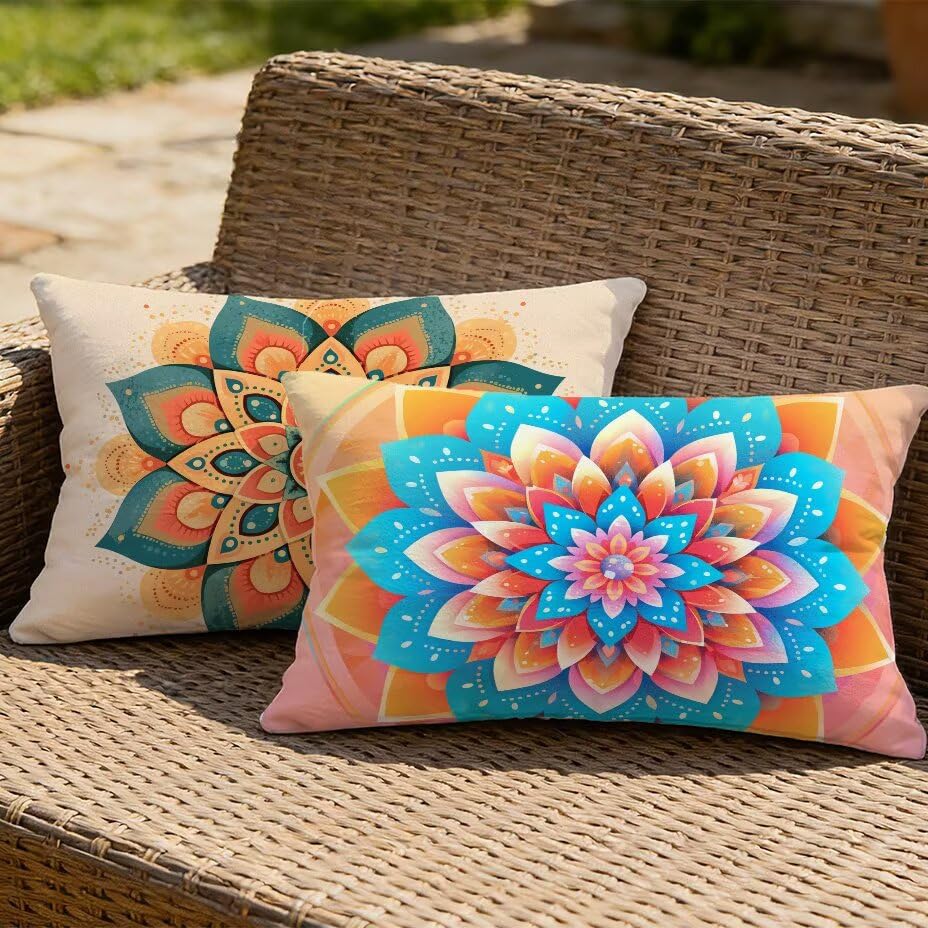 Housse de coussin extérieur 80x100 cm imperméable pour canapé de jardin - 2