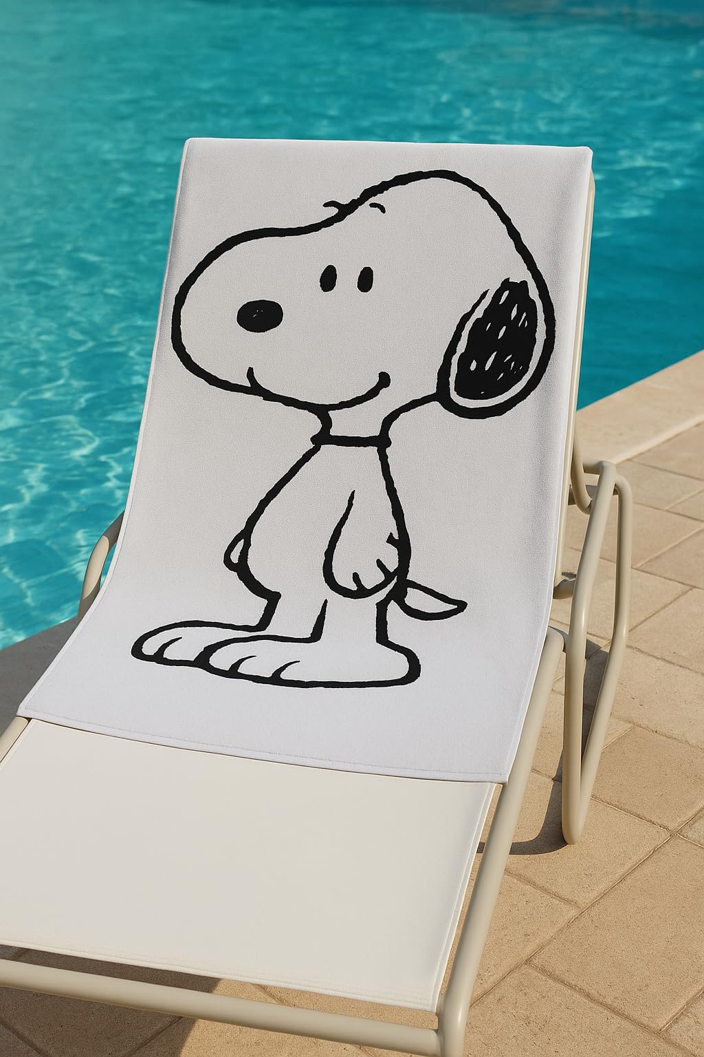 Vossen Snoopy Beach Badetuch Black/White 100x180