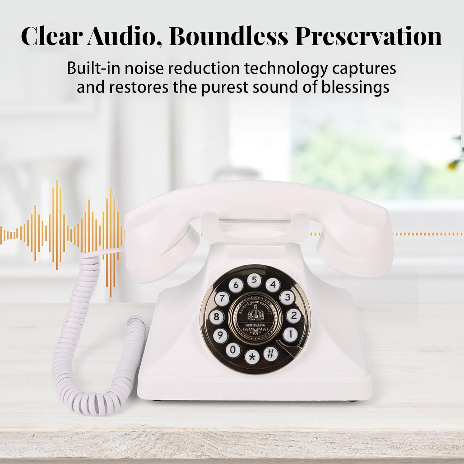 Audio Guest Book Wedding Phone, Wireless Audio Guestbook Phone, Assemble & Reusable Voicemail Recording for Weddings, Graduation Parties and Banquets, Alternative Retro Style (White) - Image 2