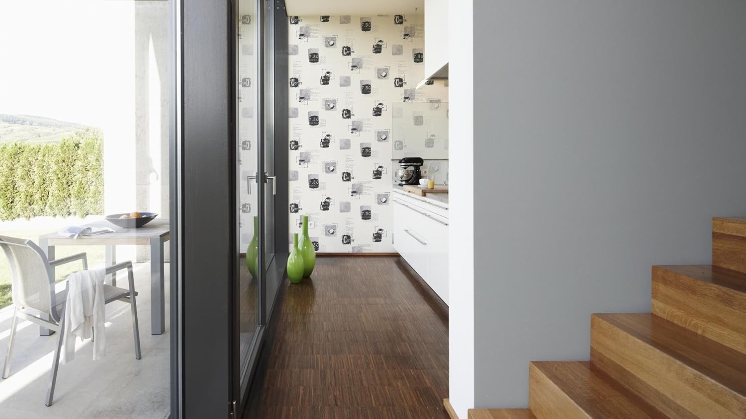 A.S. Création Non-Woven Wallpaper Glatte Wand Plain Wallpaper 10.05 m x 53 cm Grey Made in Germany 309136 3091-36
