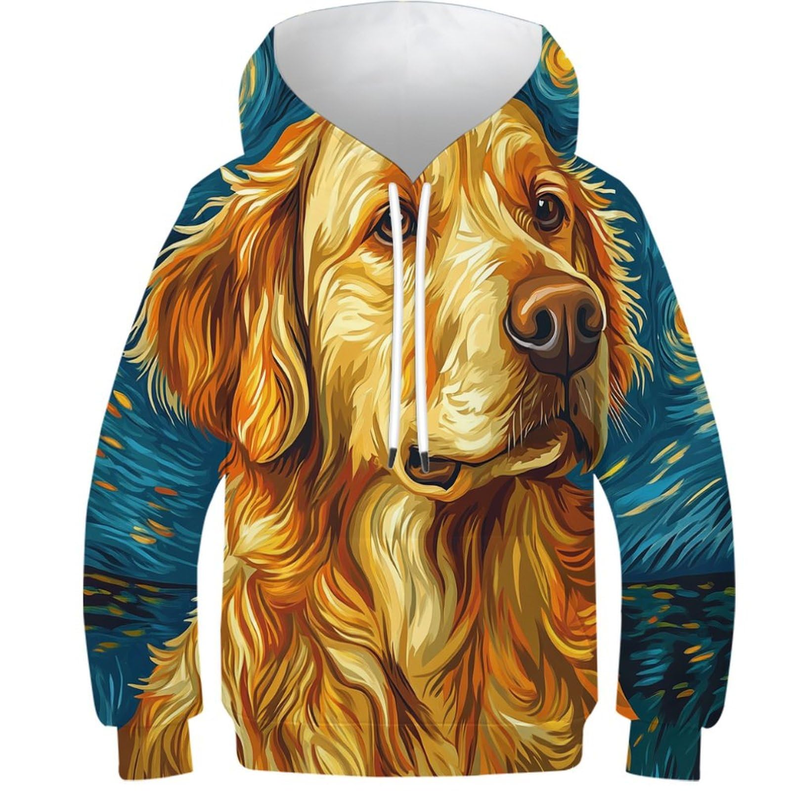 Sweatshirt Labrador imprimé 3D ado pull capuche fille garçon vêtement hiver - 8