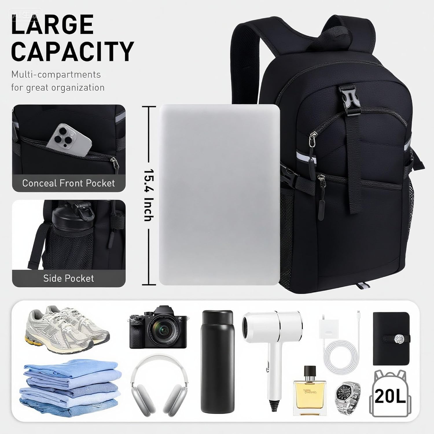 Small Hiking Backpack,20L Lightweight Travel Daypack,Ideal