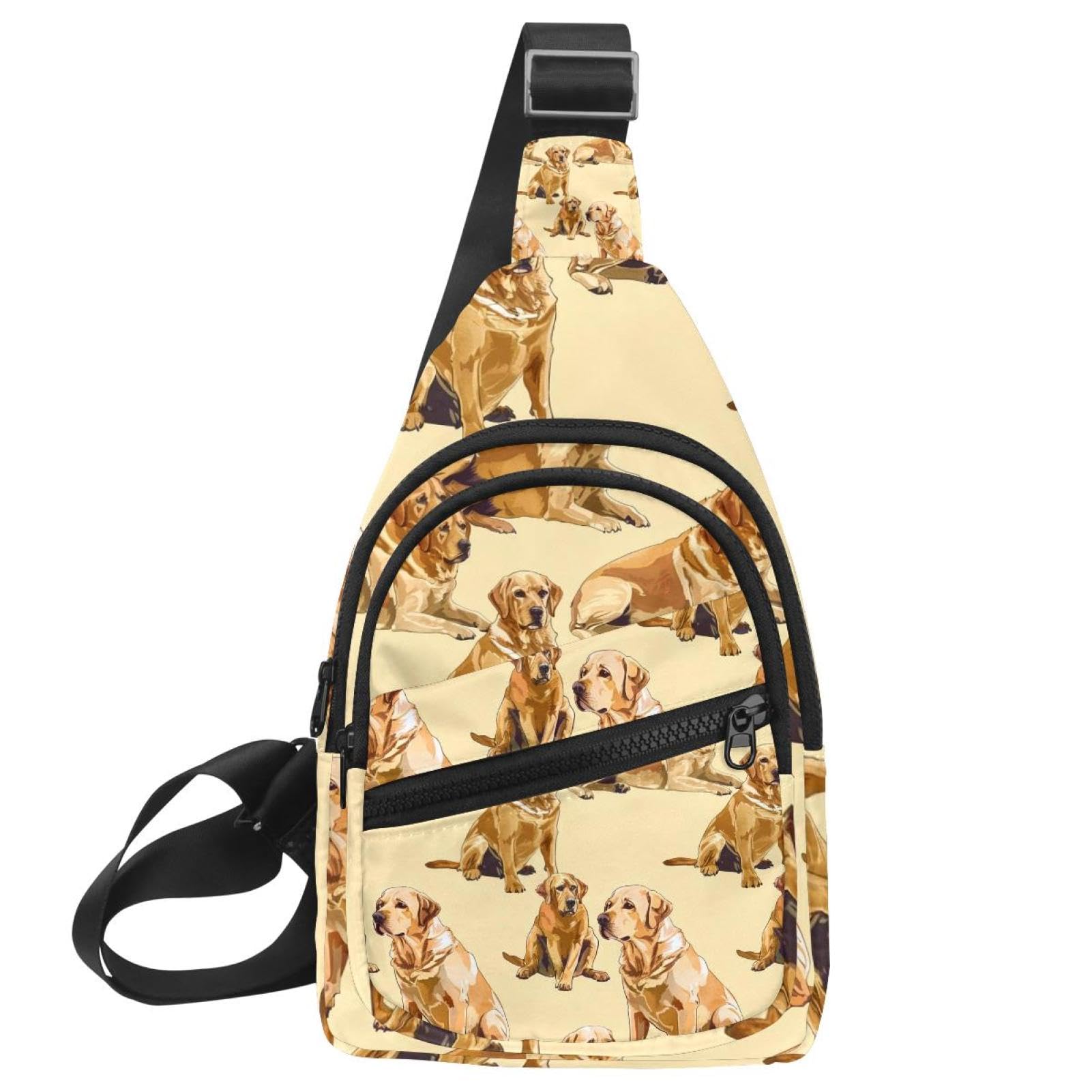 Sac à dos à bandoulière labrador multicolore doté d'une sangle réglable ergonomique