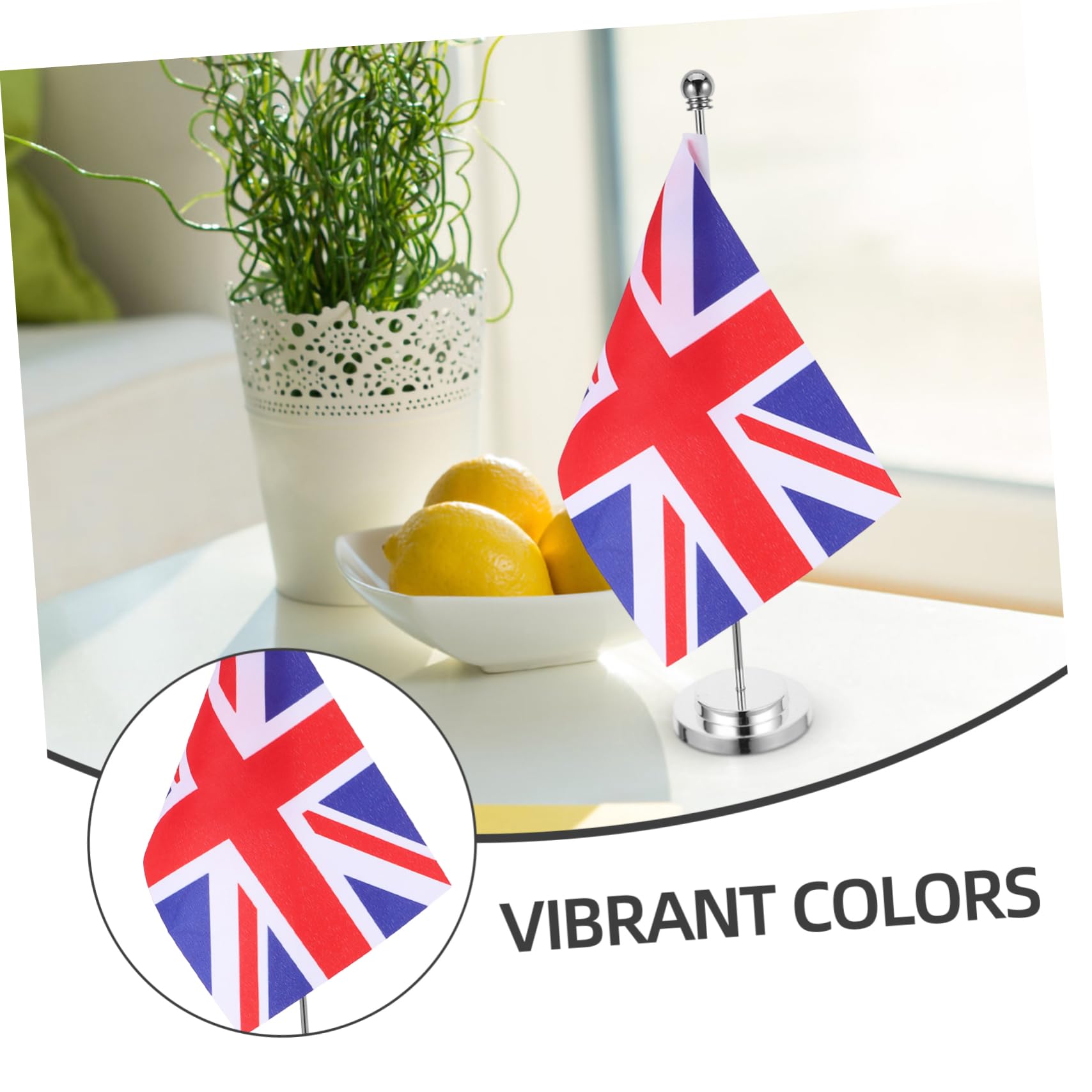 Housoutil 3 Pezzi Flag Della Tavola Britannica Festival Bandiera Dell'unione Jack Paesi Mondo Piccole Mini Bandierine Decorazioni Bandiere Da Tavolo Per Ufficio Unito Panno in Poliestere