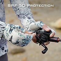 Vista 3 de KastKing La Sal Guantes de pesca UPF50+ Guantes de sol Guantes de protección UV Guantes sin dedos para hombres y mujeres para exteriores, kayak