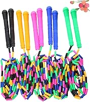 Vista 7 de NOLITOY 5 piezas de cuerda de saltar Slub diseño ejercicio cuerdas para niños estudiantes ligero entrenamiento fitness colores a granel
