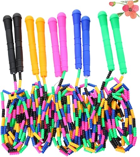 Miniatura 7 de NOLITOY 5 piezas de cuerda de saltar Slub diseño ejercicio cuerdas para niños estudiantes ligero entrenamiento fitness colores a granel