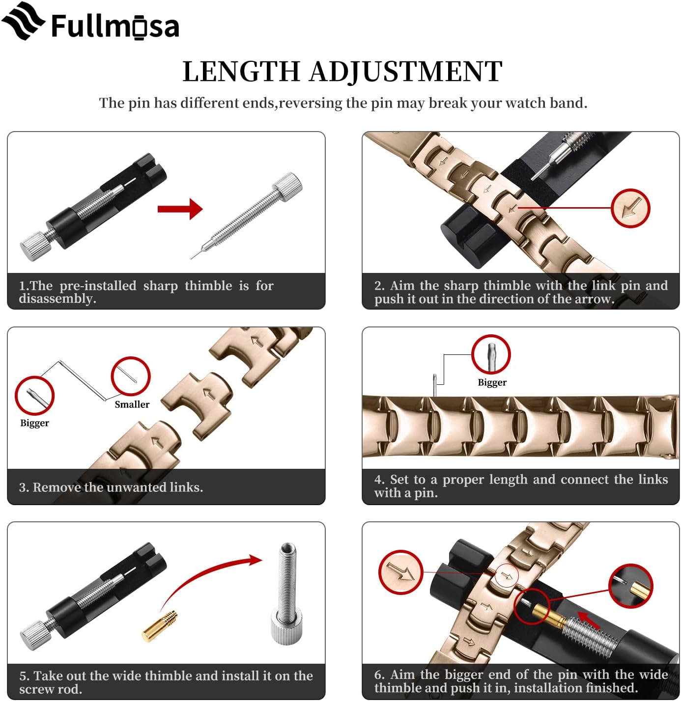 Fullmosa Slim Metal Band Compatible with Apple Watch 42mm 41mm 40mm 38mm,Stainless Steel Chain Strap for Women iWatch Bands Series 11 10 9 8 7 6 5 4 3 2 1 SE3/2/1,Rose Gold - Image 6