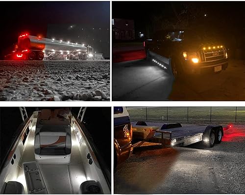 Miniatura 11 de 10Pcs 3/4 Inch Red LED Marker lights,Led Trailer Marker Light,LED Clearance Bullet Marker Light,Turn Signal Identification Indicator Light for