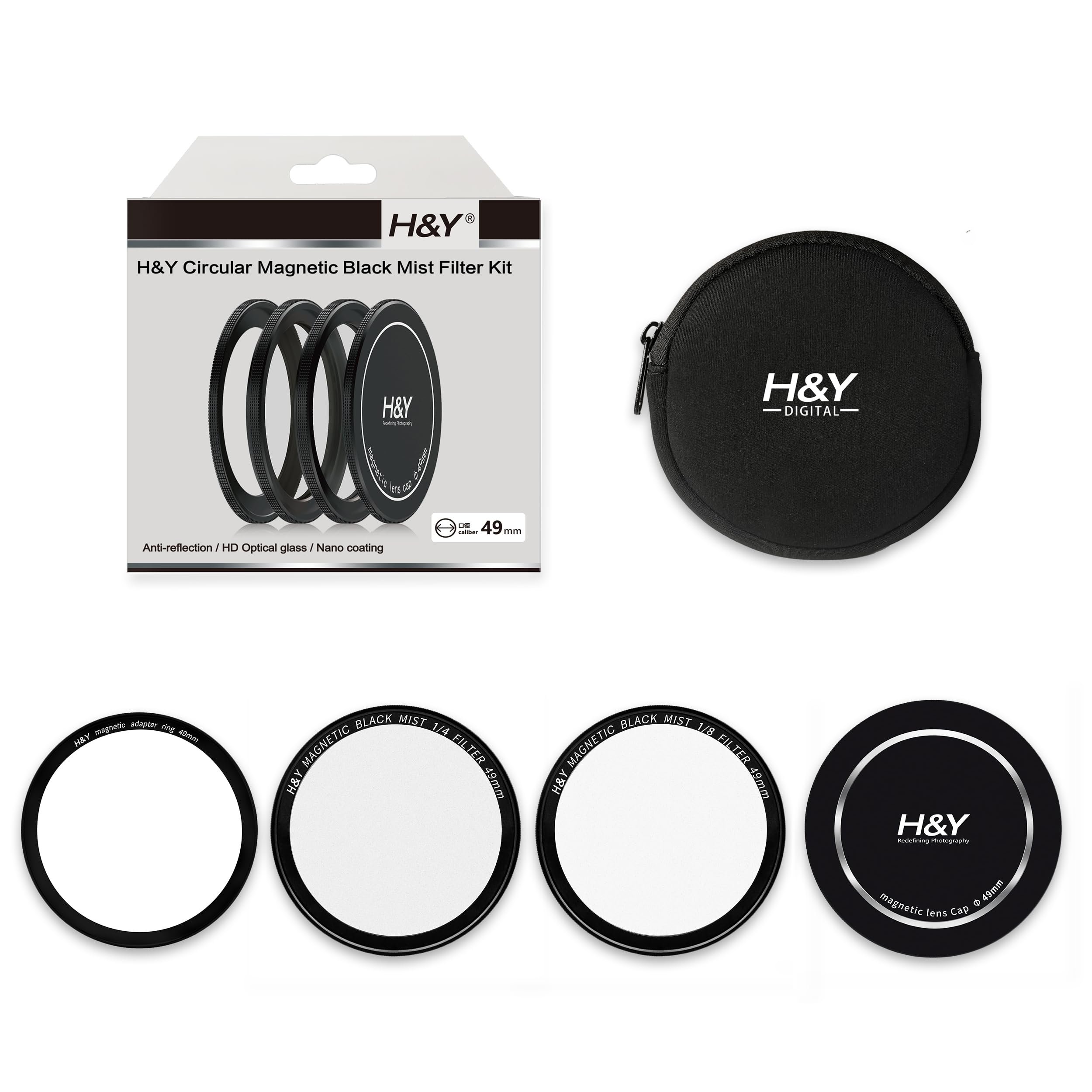 H&amp;Y ブラックミスト 82mm マグネット Amazon | H&Y ブラックミスト 82mm マグネティック HD ブラック