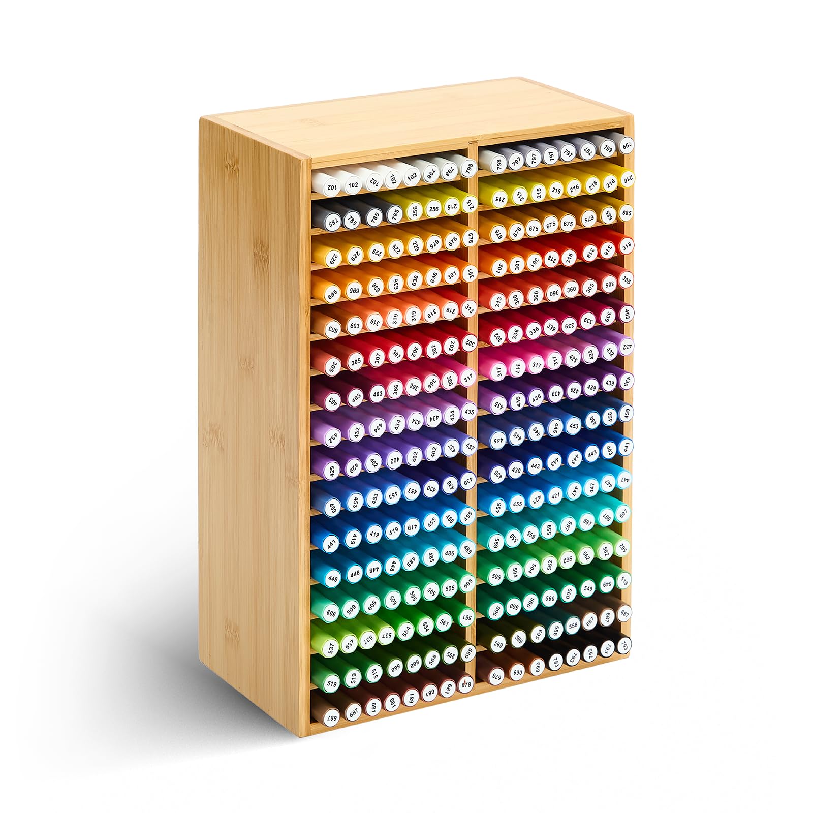 MEEDEN Bambus Marker Stifte Organizer：Stiftehalter für 224 Markerstifte/Stifte/Bleistifte, Stifte Aufbewahrungbox mit 32 Fächern für Zuhause Büro Schule
