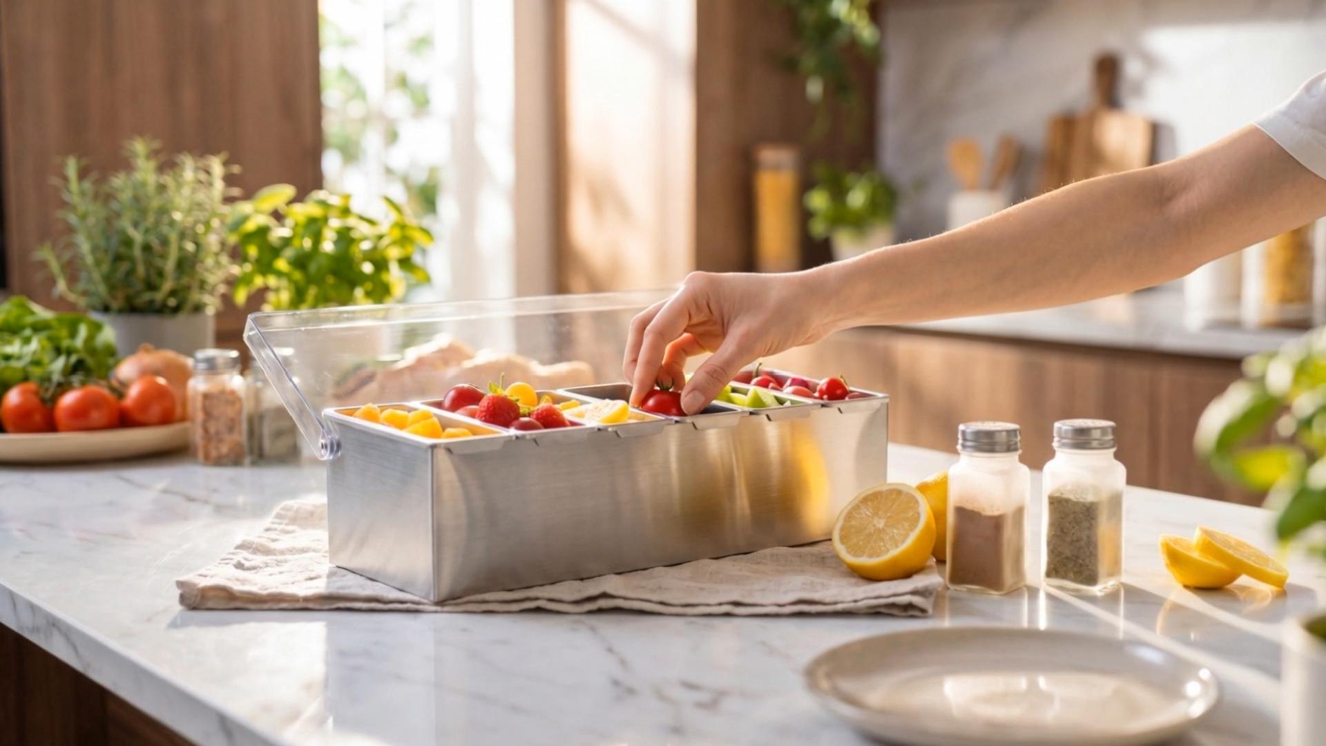 Amazon.com | Boao 6 Slot lce Chilled Stainless Steel Condiment
