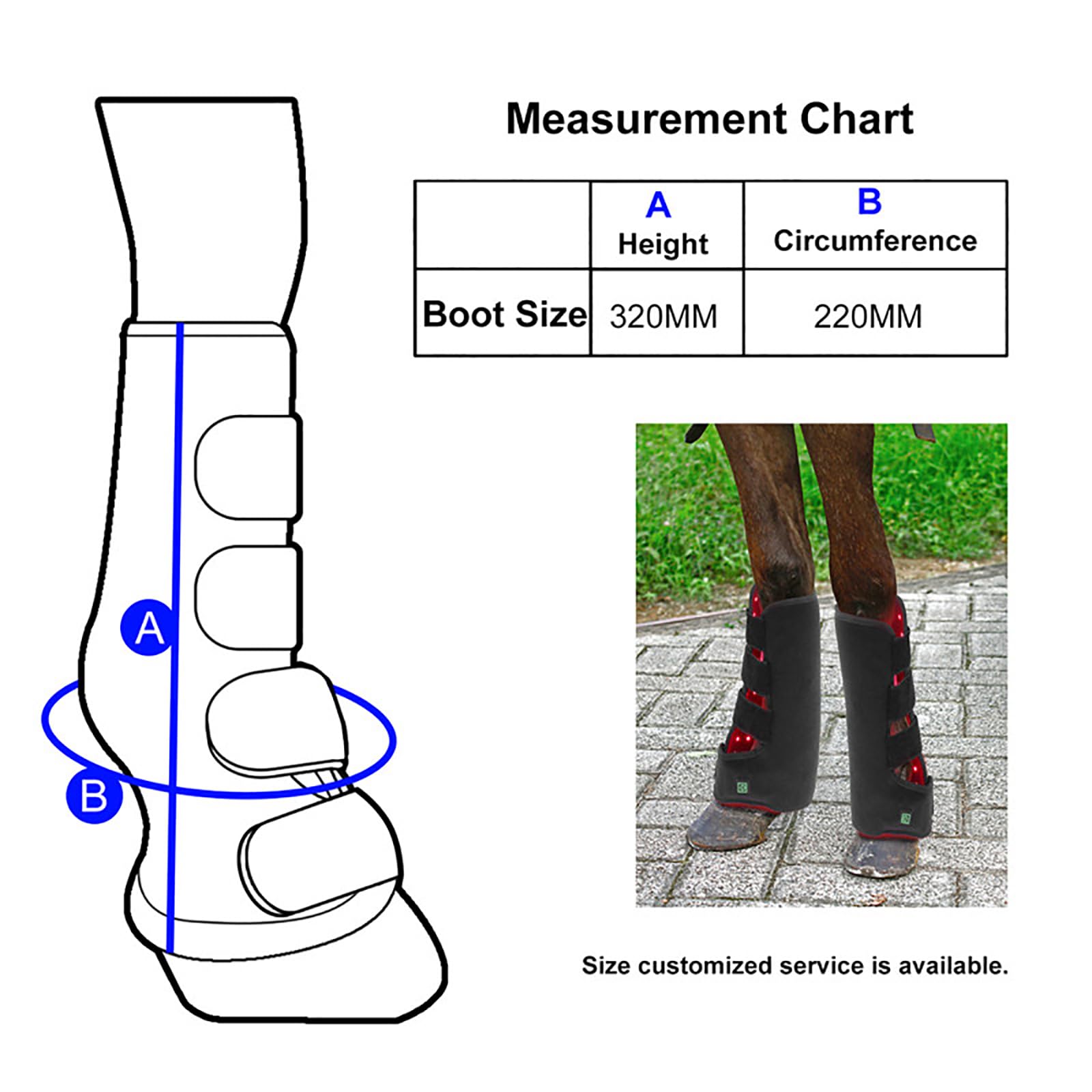 Dispositivo di terapia a luce rossa a LED per cavalli, stivali da cavallo a infrarossi per alleviare il dolore alle gambe, alleviare il disagio da esercizi vigorosi, confezione da 1