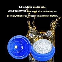 Vista 2 de Molde para cubitos de hielo, paquete de 6 moldes de silicona para estación espacial 3D, moldes de esferas grandes para whisky, bourbon y cola (6)