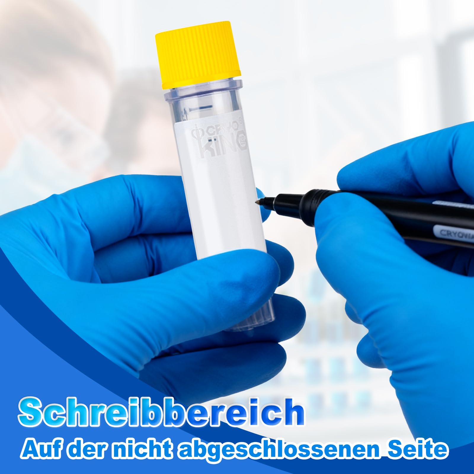 Tubos criogénicos de plástico, 1,5 ml, tubos de muestra, frascos de muestra con código de barras y tapón de rosca para experimentos de química de laboratorio, color amarillo, 1000 unidades