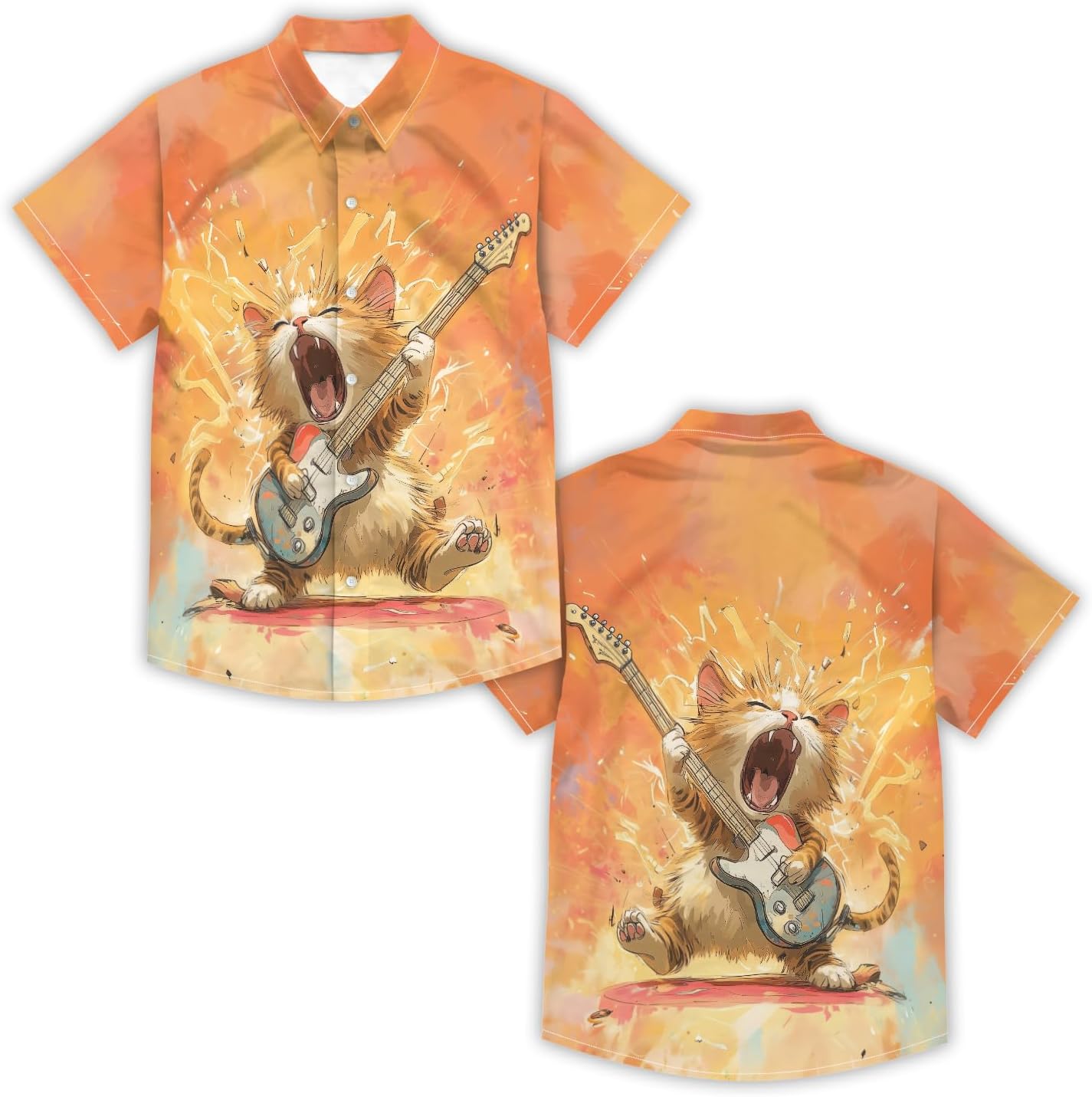 Kids Tie-dye Hawaiian Shirt 80s Button Down Retro Short Sleeve Casual Beach Tropical Funny Party Outfits for Boys