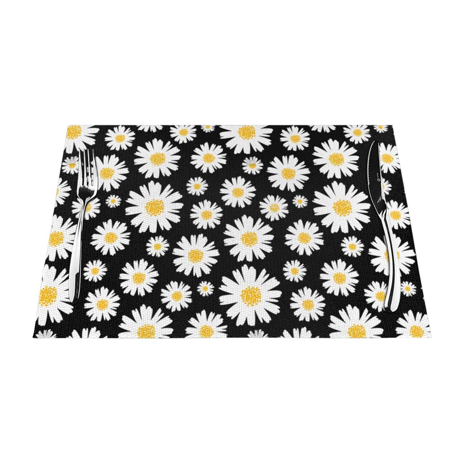 Sets de table Marguerite PVC lavables lot de 6 tapis de table anti-chaleur