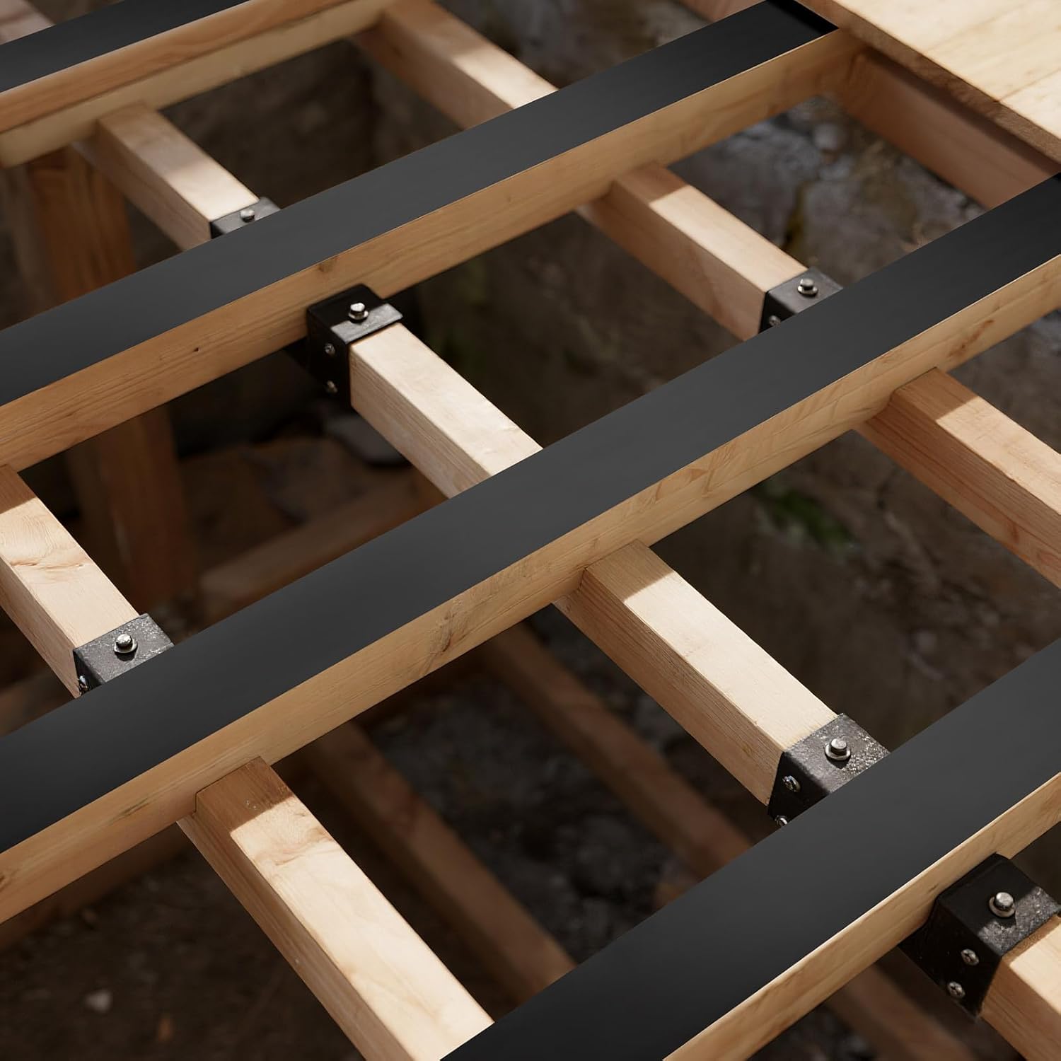 VEVOR Deck Joist Tape, 2 inch x 50 ft, 10 Pack, Weather-Resistant Waterproof Flashing Butyl Joist Tape for Decking, Self-Adhesive, for Wood Decks, Beams Roofs, RVs, House, and Pipes Repair, Black