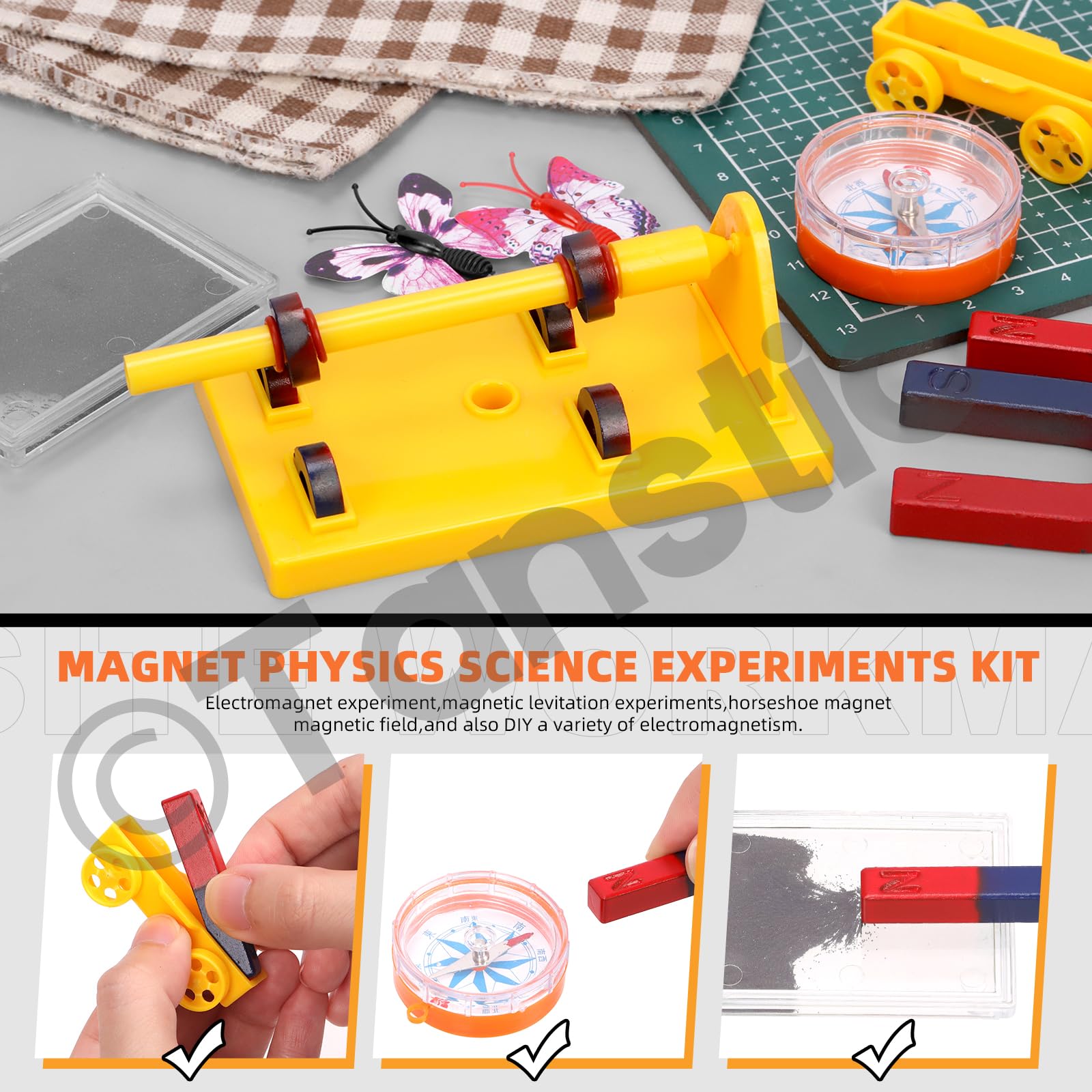Tanstic 29Pcs Science Magnet Kit Physics Electromagnet Experiment Set Electricity and Magnetism Science kit Science Magnet Set for Education Science Experiment - Image 3