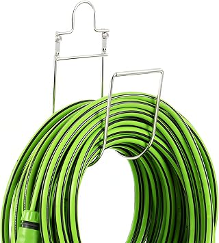 Garden Hose Holder Wall Mount Stainless Steel Hose Hanger for Outside, Hose Reel, Sturdy Hose Hook for Garage, Water Hose, Yard Storage, Silver