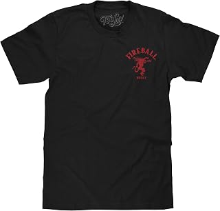 Tee Luv Men's Fireball Whisky Front and Back Dragon Mascot Logo T-Shirt