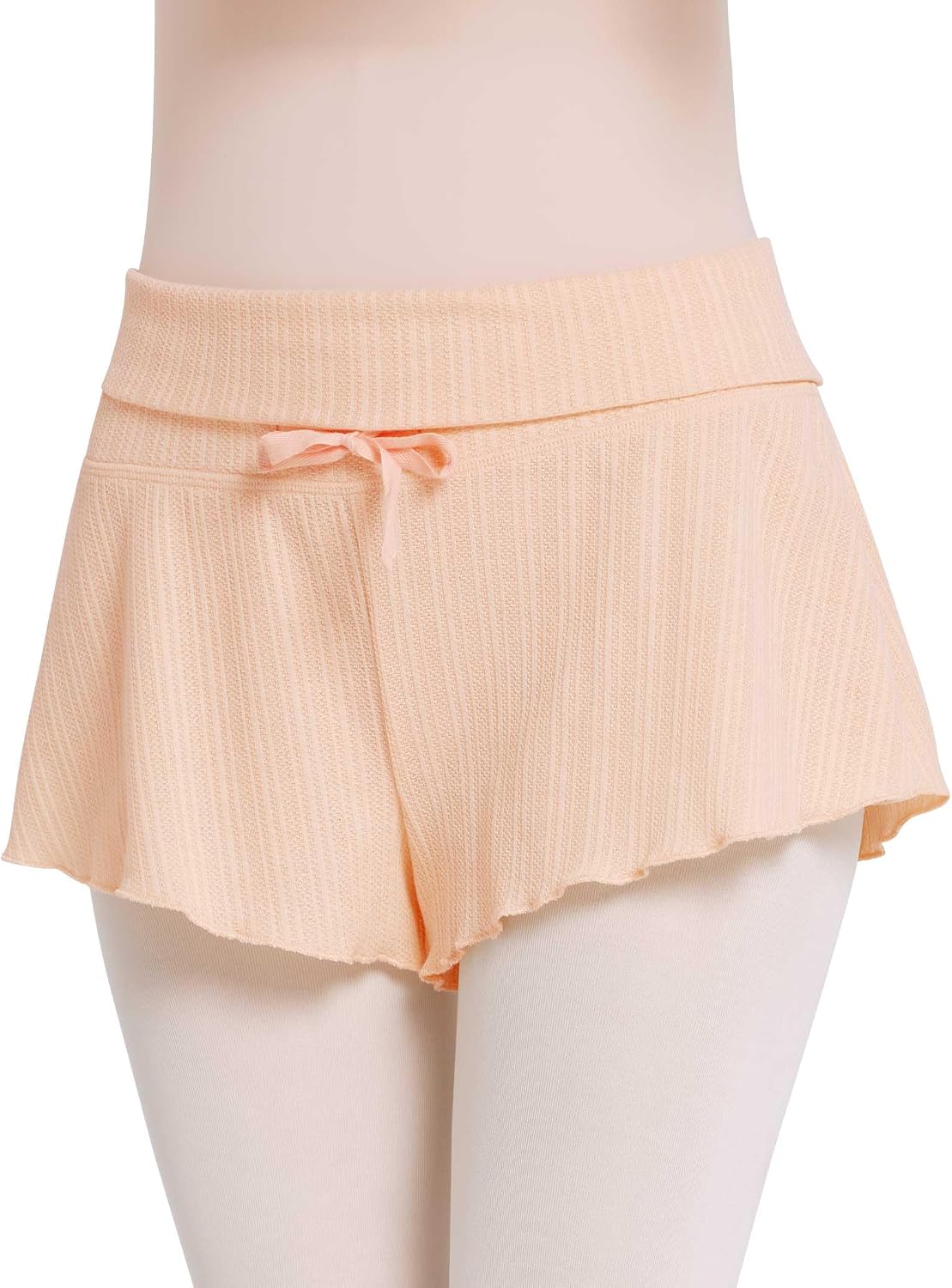 Phoeswan Women Ribbed Drawstring Ballet Shorts,Adults High Waist Dance Shorts,Yoga Pants for Teen Girls