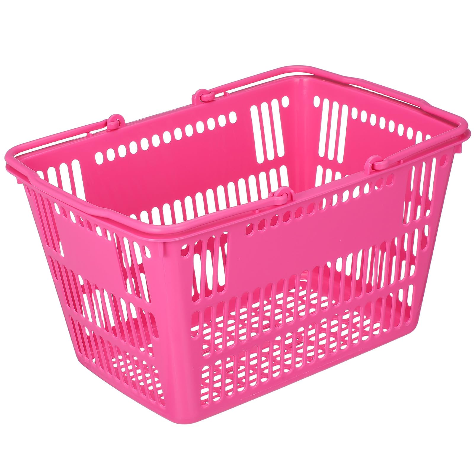 Cesta de Supermercado de Plástico Resistente con Gran Capacidad de Almacenamiento y Asas, Adecuado para Compras y Organización de Juguetes o Artículos Varios