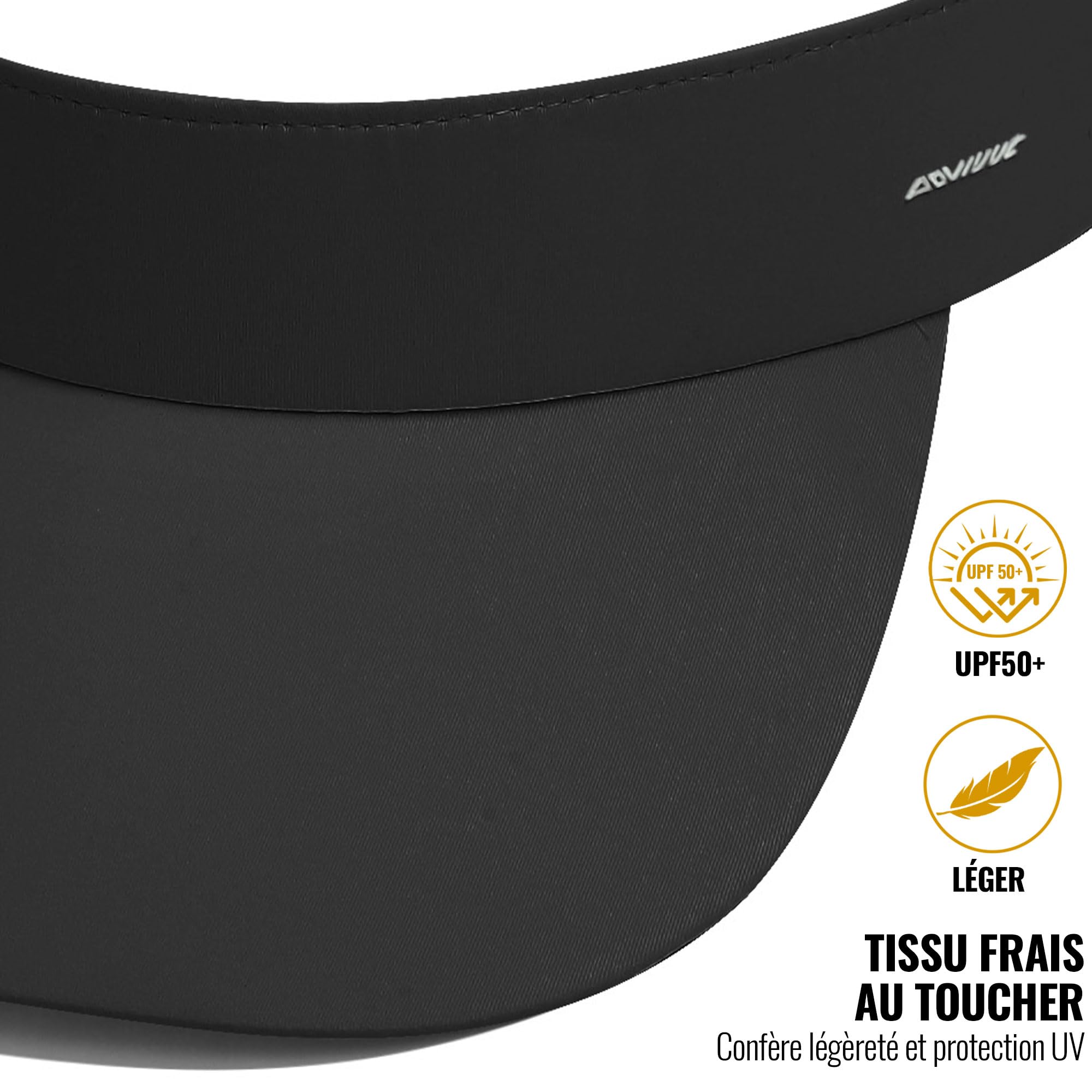 CLAPE Visière Homme Femme Casquette Visière de Pare Soleil Visière de Golf Tennis Réglable Anti UV Sun Visor Hat Outdoor Sport Visors Cap Black RNKD01