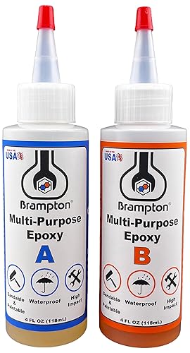 Brampton - Kit de pegamento epoxi multiusos para metal, madera, azulejos, la mayoría de plásticos y más, se fija en 30 minutos, resina epoxi fuerte,