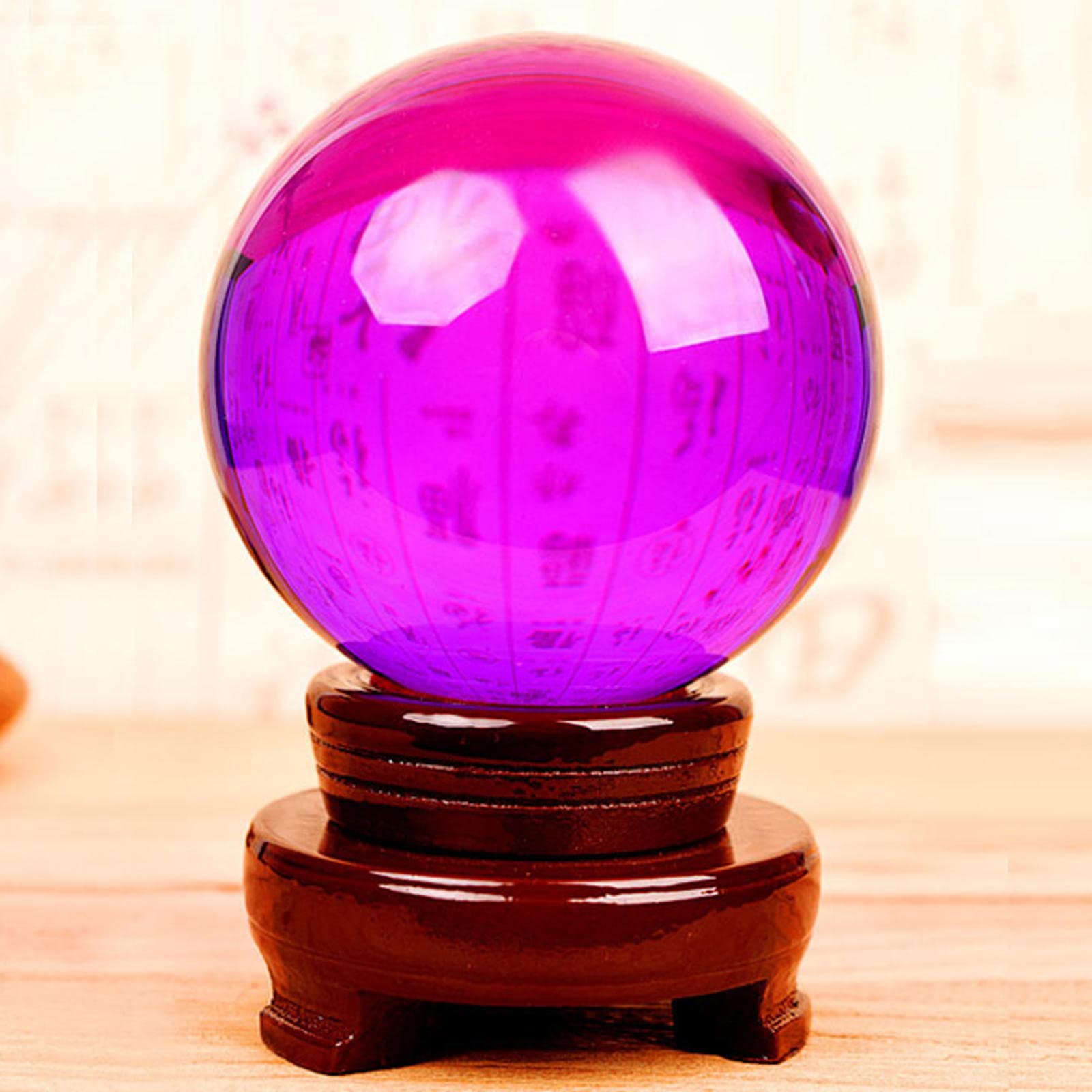 NIBHZ Real Himalaya Tibetano Gran Altitud Cristal Transparente Cuarzo Arco Iris Bola Esfera Orbe Espiritual Reiki Sanación,purple-10cm