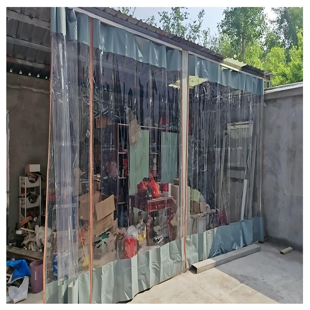 GJMSSMY Industrial Wash Bay Curtains with Rustproof Grommets, Garage Divider Curtains for Work Areas, Heavy-Duty Waterproof Car Wash Partition Curtain, for Pergola Porch(Gray,1.5x2.5m/4.9x8.2ft)