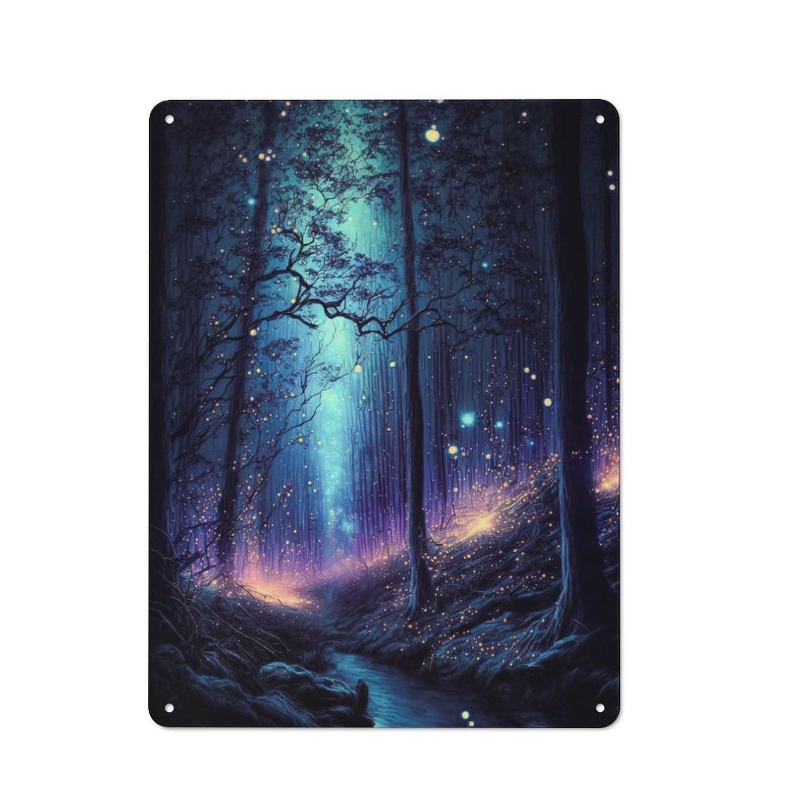 Junmoney Fantasy Night Tin Wall Plaque 40X30cm With For Bar Or Restaurant, Suited To Bar Decor Enthusiasts
