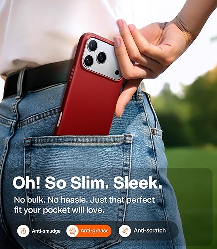 Vista 15 de TORRAS Funda magnética delgada para iPhone 17 PRO MAX, funda ultradelgada para teléfono 17 ProMax compatible con MagSafe, ligera, antiarañazos