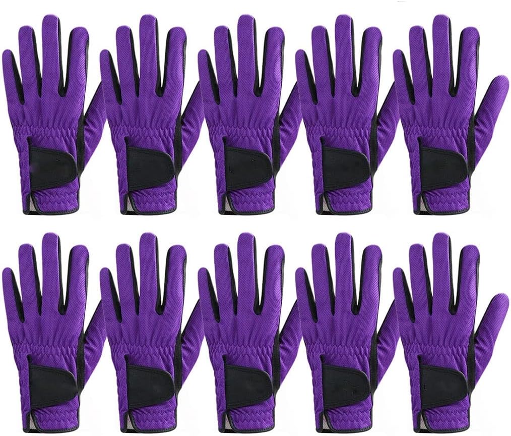 10 Pcs Golf Glove Men Left Hand Breathable 3D Performance Mesh Non-Slip Micro Fiber Golf Gloves (Color : A, Size : 25 Large)