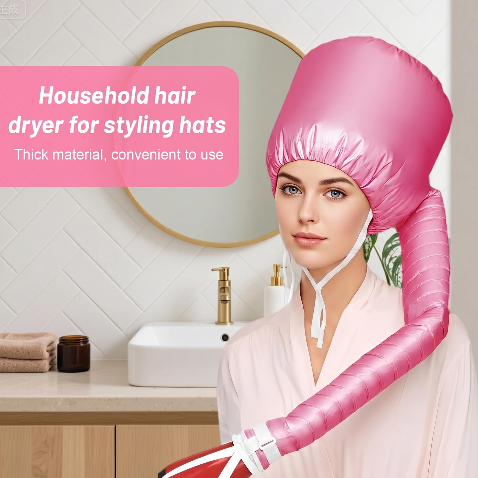 Casco per Asciugacapelli,Caschi per Asciugatura,Bonnet Casco per Asciugacapelli con Elastico per Attacco Phon,Casco Riscaldata Per La Profondo Cura Dei Capelli,Asciugatura,Acconciatura,Arricciatura