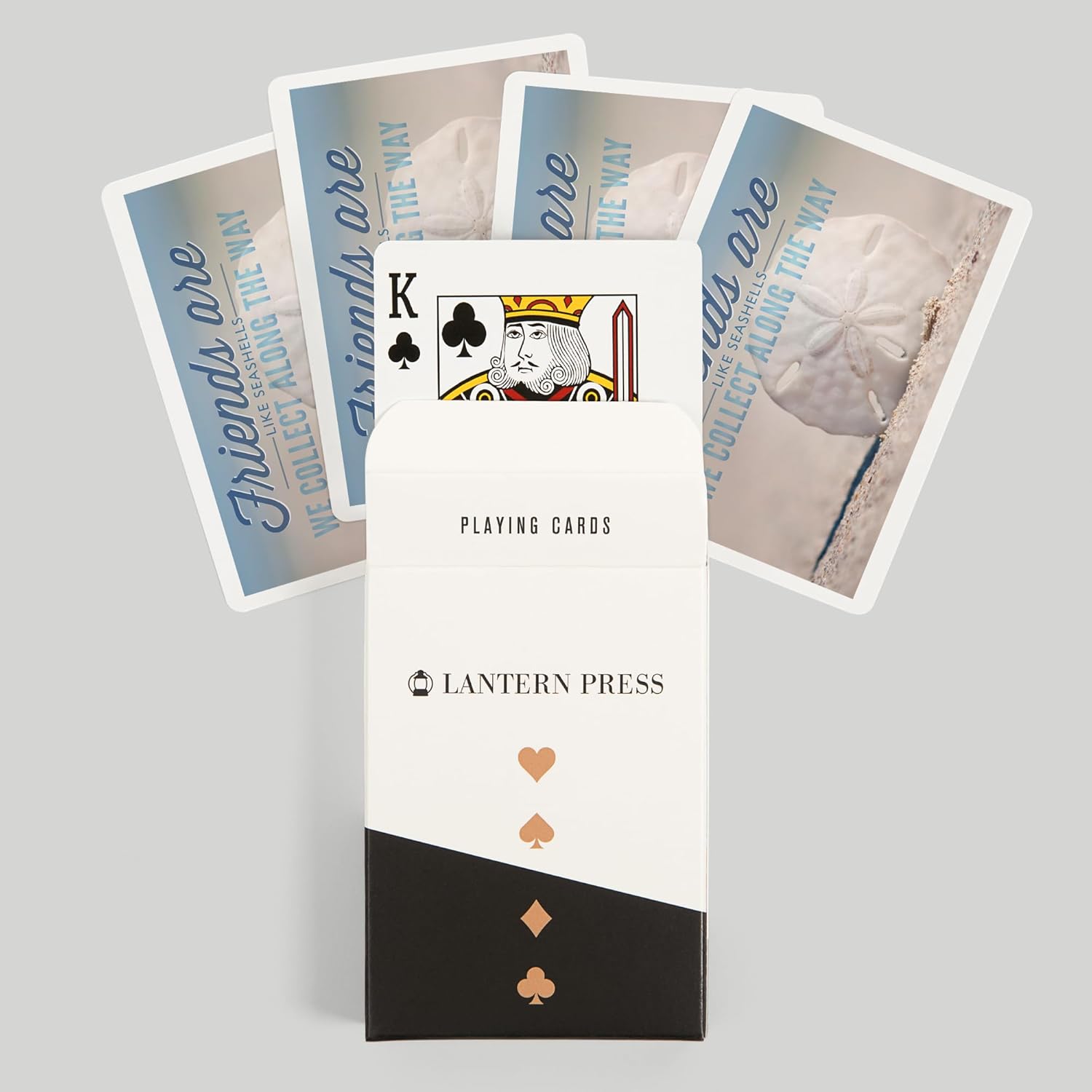 Lantern Press Friends are Like Seashells, Sand Dollar, 52 Playing Cards for Adults, Poker Size Card Deck