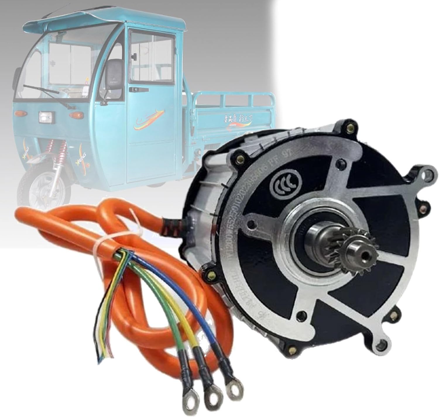 Permanent Magnet Brushless Differential Motor, Electric Tricycle Motor 5 Holes 16-Tooth Motor, Electric Tricycle Motor for Four-Wheeler DIY Part, DIY Electric Tricycle, Golf Cart, Go-Kart 60V-1300W