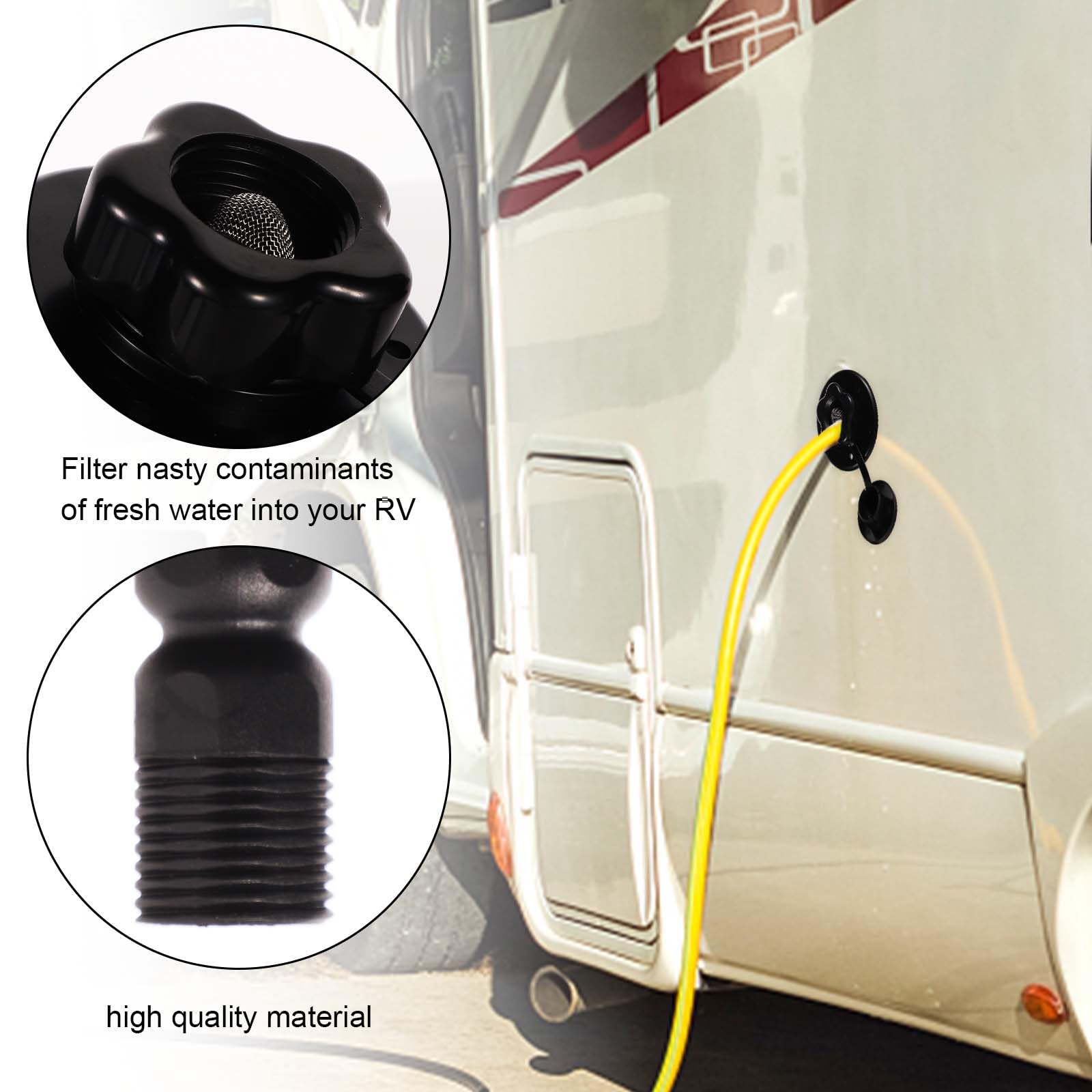 Entrée D'eau Pour Camping-car Avec Coude Anti-retour - Acier Inox 304 - Connexion Universelle - 4