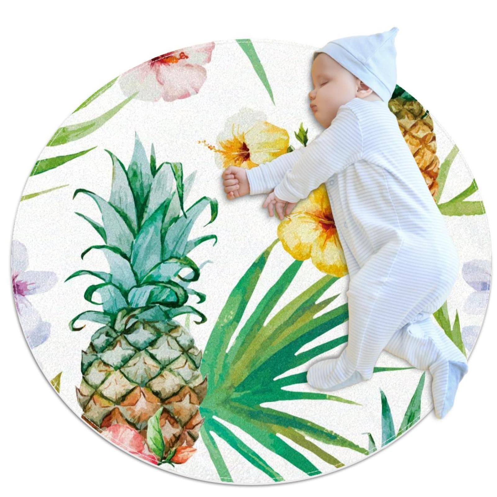 Tapis de salle de bain antidérapant rond 1m sécurisé et absorbant pour chambre et canapé