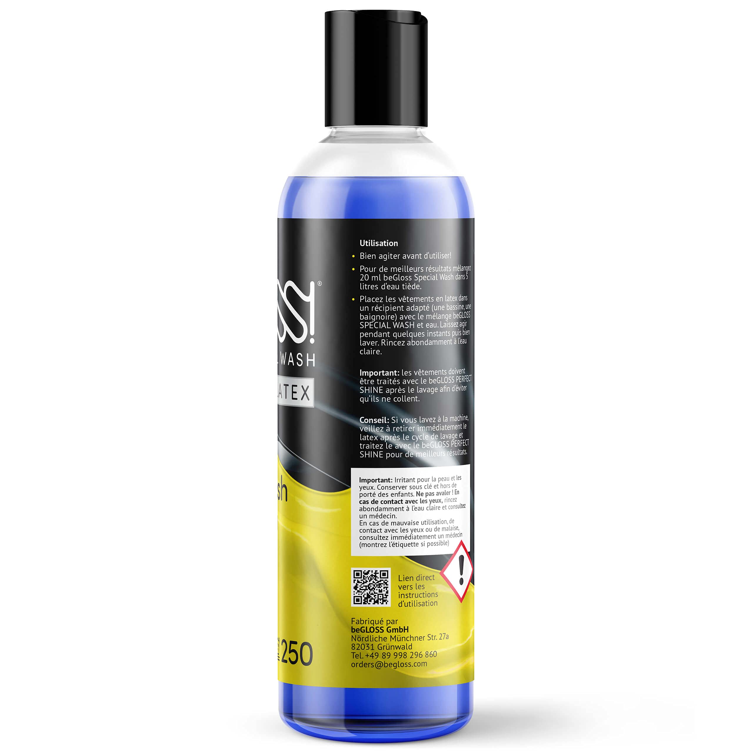 beGLOSS Special Wash LATEX 250 Nettoie et purifie de façon hygiénique