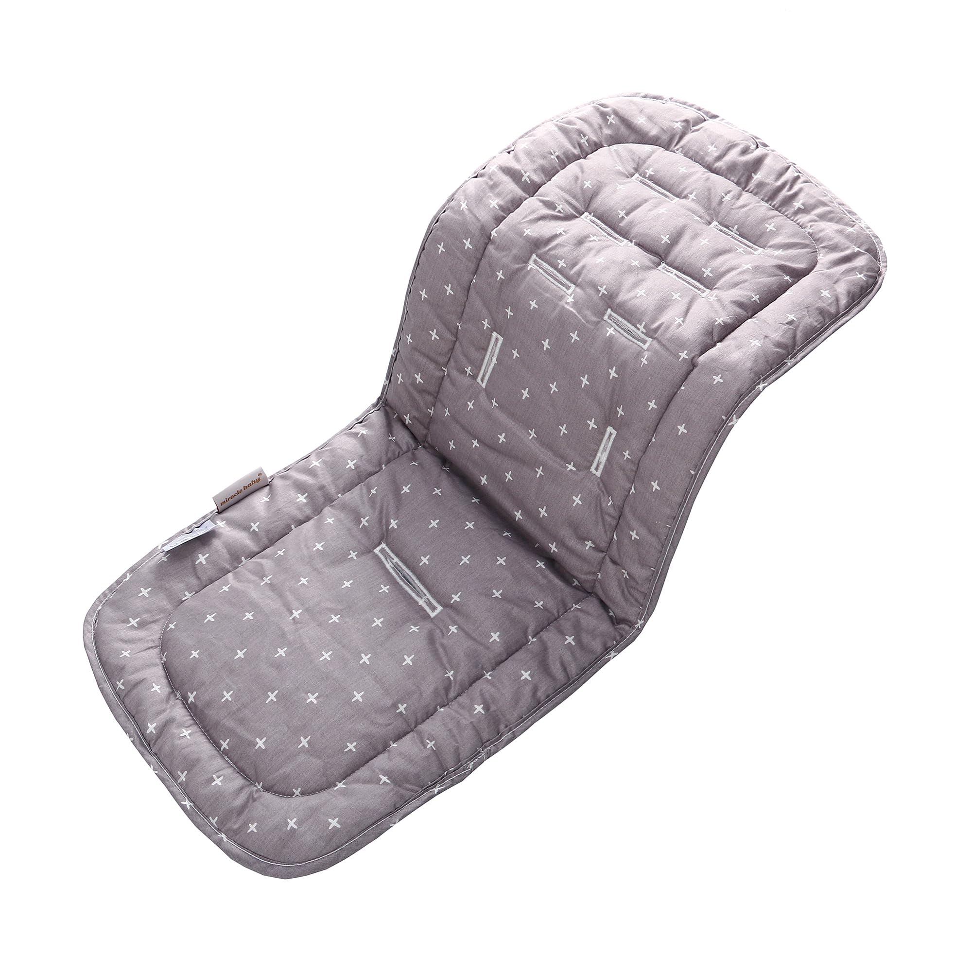 Miracle Baby Riduttore Passeggino Universale Neonato,Copriseduta per Passeggini,Morbido & Reversibile in Puro Cotone Copri Seggiolino Auto,Infant Cuscino Pad (Croce Rosa Grigia)