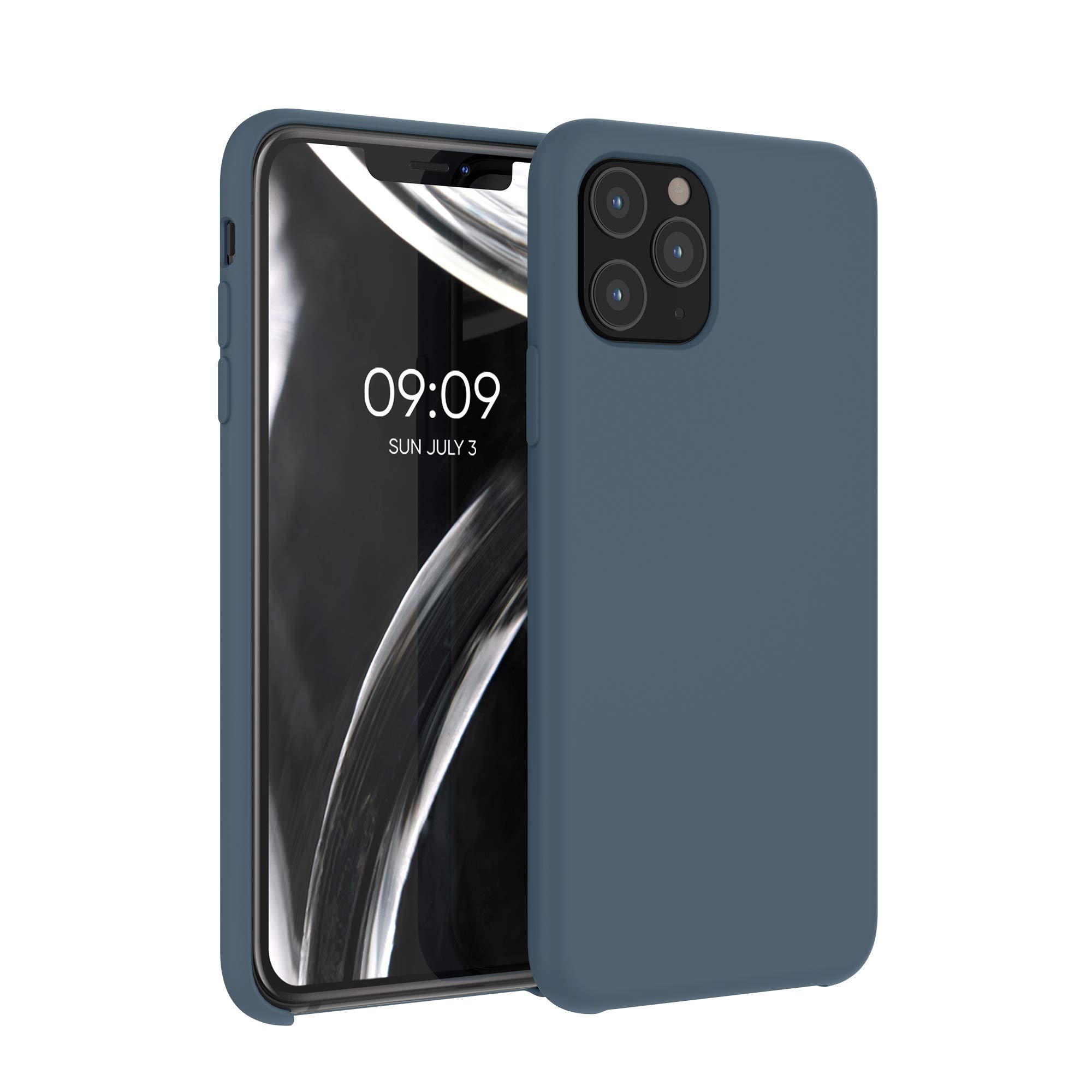 kwmobile Carcasa Compatible con Apple iPhone 11 Pro Funda - Case TPU y Silicona antigolpes - Apto Carga inalámbrica - Pizarra Oscura