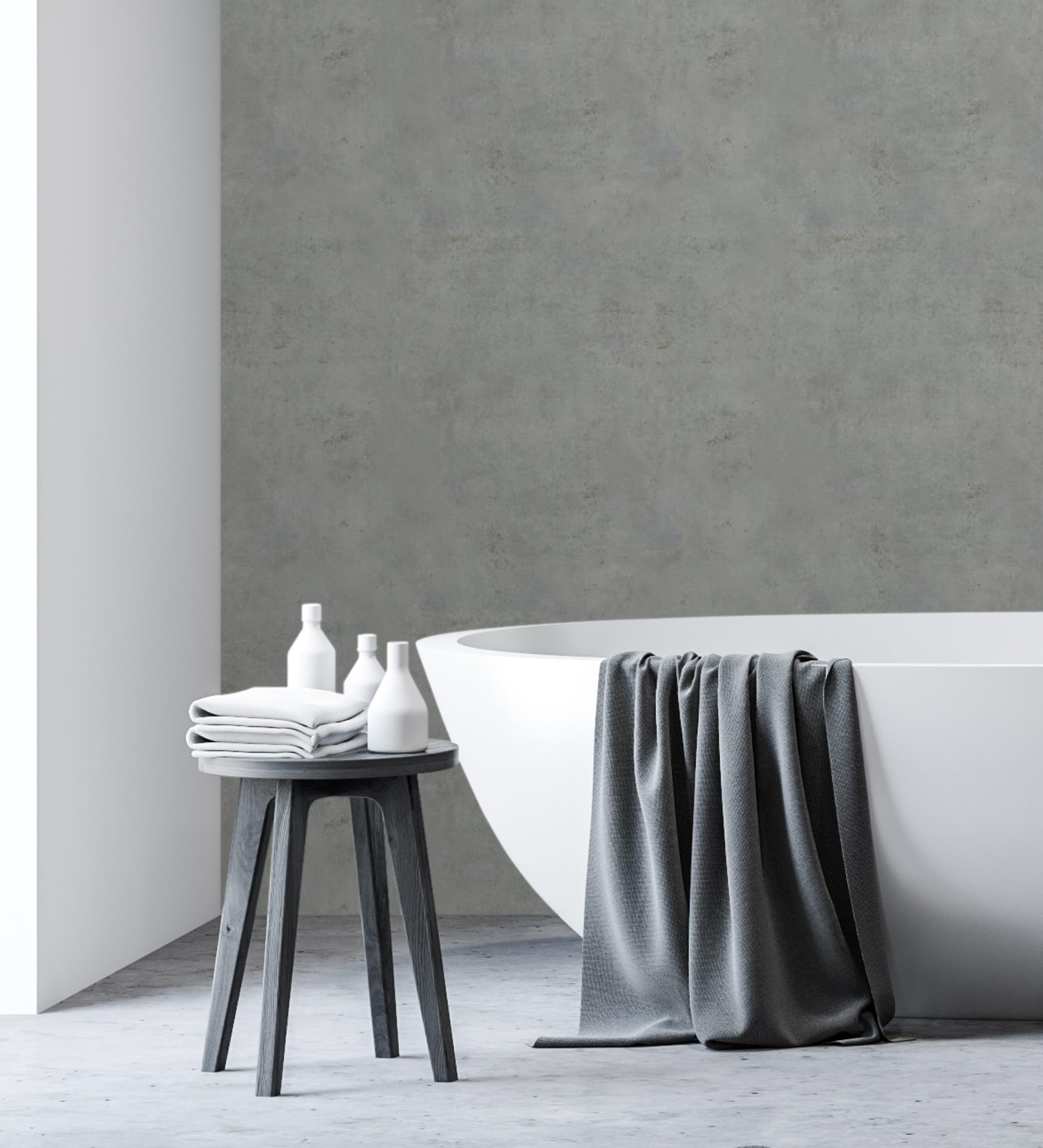 GAULAN 682765 - Carta da parati vinilica lavabile effetto microcemento con texture ruvida per pareti soggiorno cucina bagno camera da letto corridoio - Rotolo di 10 m x 0,53 m