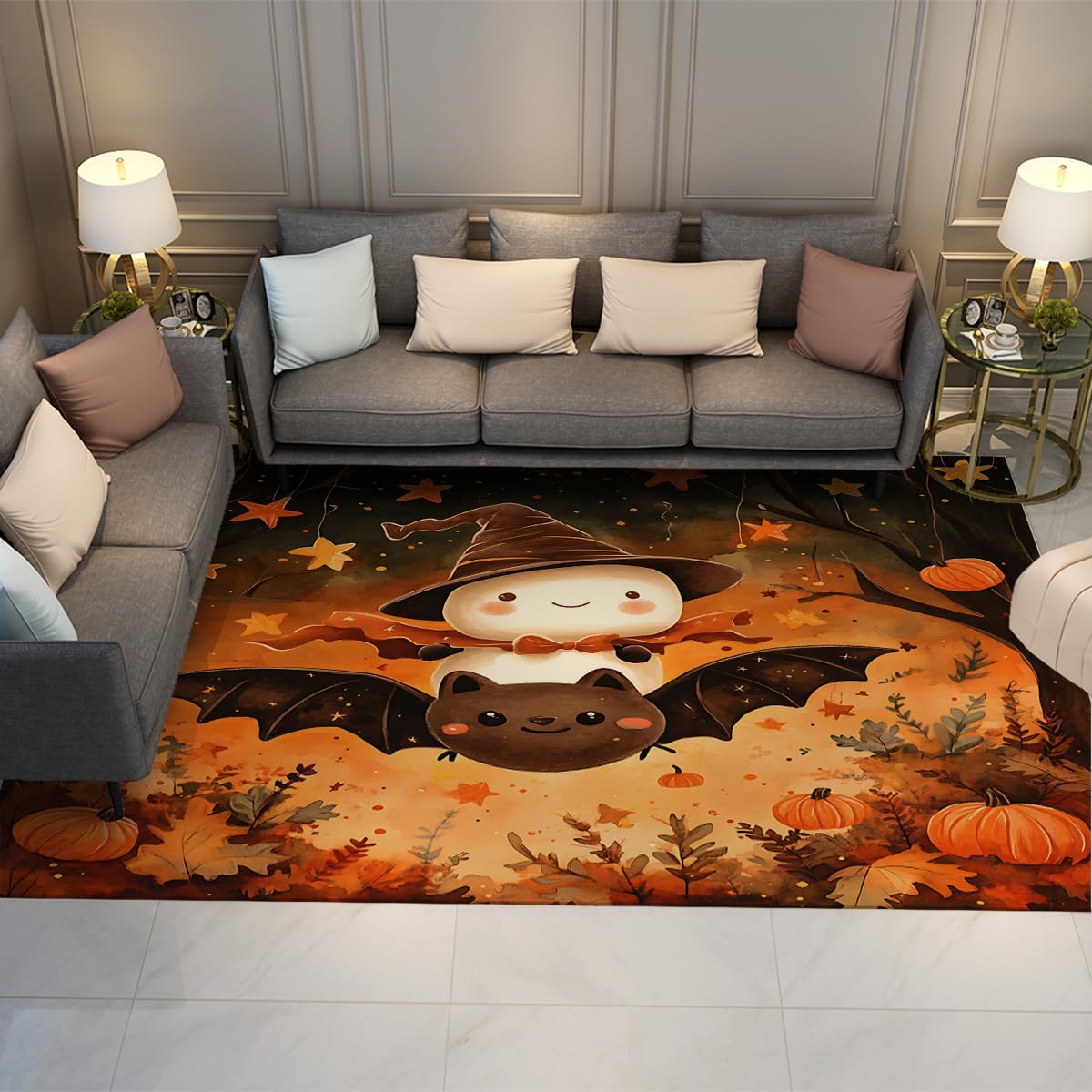 Tapis salle de jeux grand format 180x270cm antidérapant et mignon pour nurserie