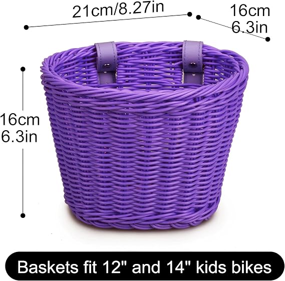 Kids Bike Basket for Boys Girls, Front Toddler Tiny Tricycle Baskets Strider Bike Accessories Small Scooter Arts and Crafts Bike Decoration accessorieskit for Girls