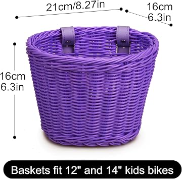 Kids Bike Basket for Boys Girls, Front Toddler Tiny Tricycle Baskets Strider Bike Accessories Small Scooter Arts and Crafts Bike Decoration accessorieskit for Girls