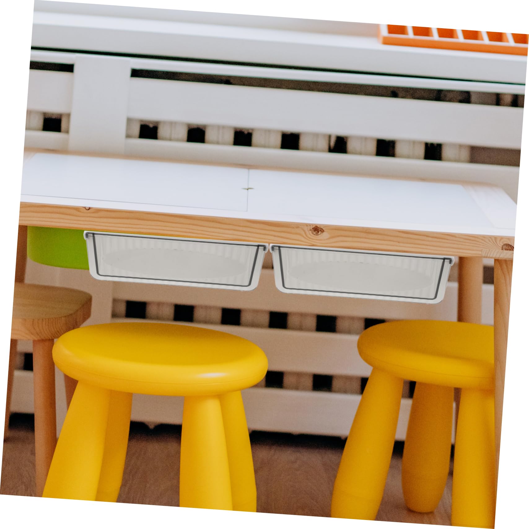 DOITOOL 2pezzi Sotto Scrivania Organizzatore da Scrivania in Plastica Resistente Cassetto Portaoggetti per Ufficio e Casa Design Scorrevole Comodo