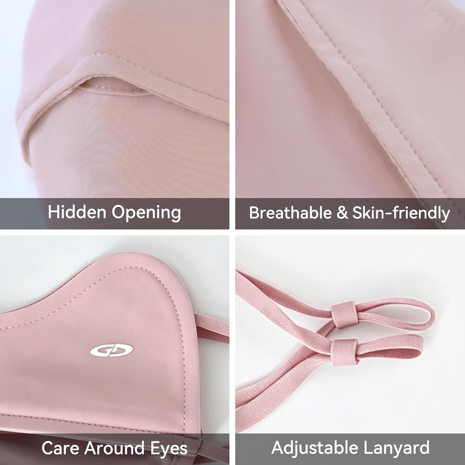 UV Sun Protection Face Mask 2 Pack UPF50+ Cooling Breathable with Adjustable Ear Loops Outdoor Daily wear Women