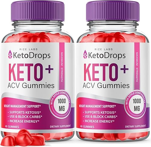 Paquete de 2 gomitas Keto Drops ACV, gotas Keto para pérdida de peso, oficiales, gotas Keto ACV Ketosis, Keto Drops Keto + Gomitas ACV, Gomitas