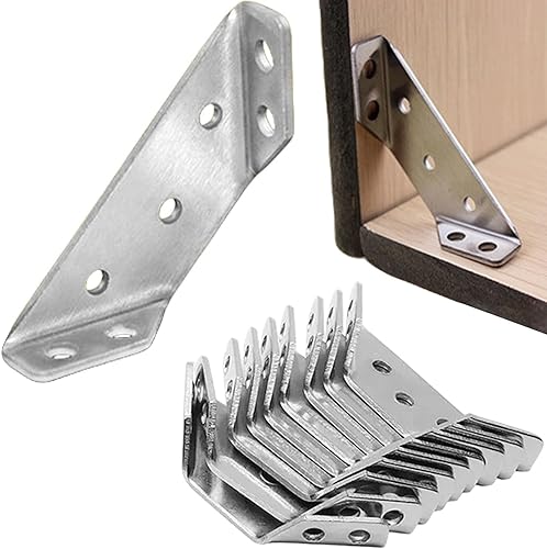 Miniatura 1 de Conector universal de esquina para muebles, 10 piezas con tornillos, soportes de estante angulares resistentes para madera, soporte de esquina
